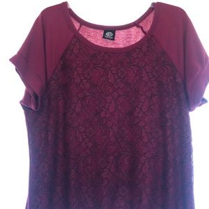 Festive red and black top